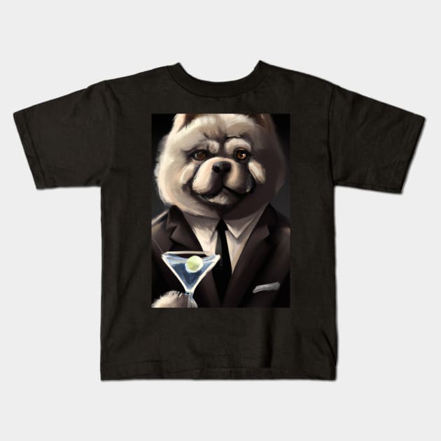 Chow Chow Suit Martini Kids T-Shirt by maxcode